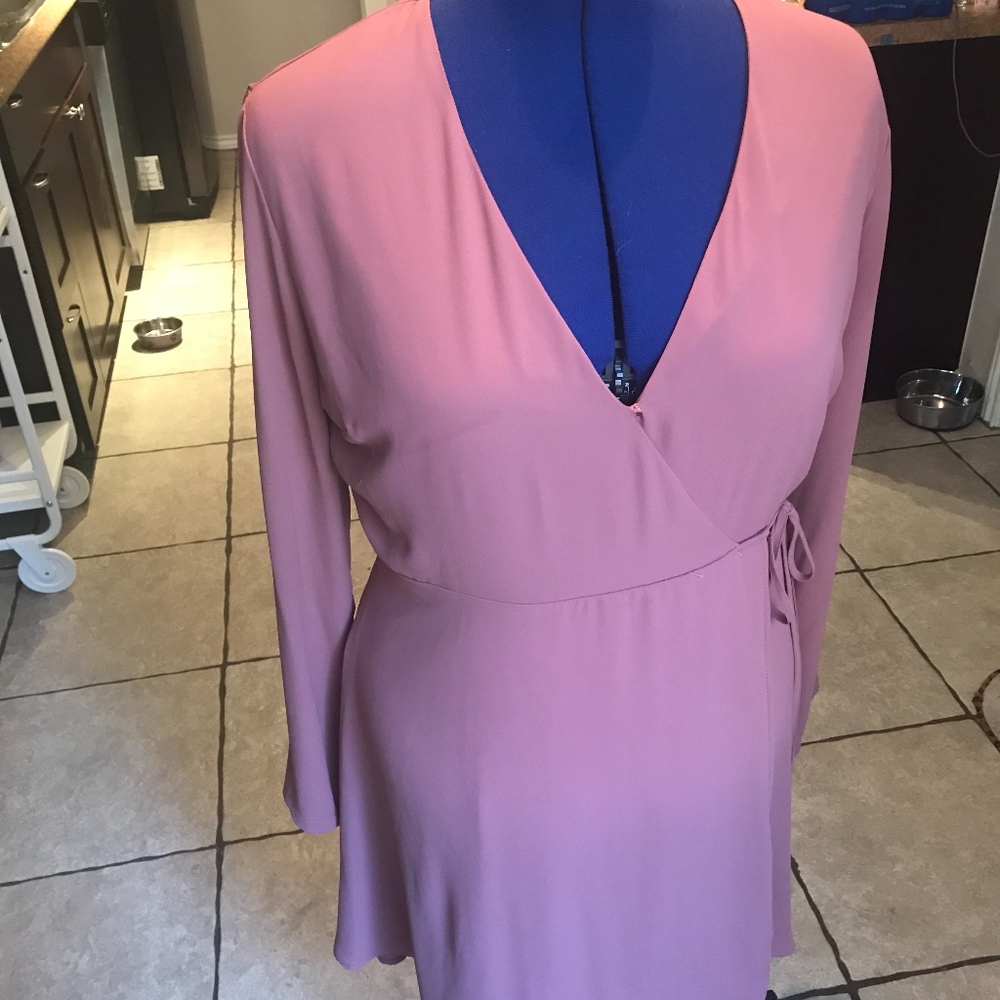 Long Sleeve Lush Blush | Rose Wrap Dress - XL